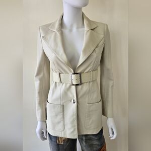 Chanel 02P Vintage Lambskin Leather Blazer